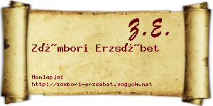 Zámbori Erzsébet névjegykártya