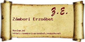 Zámbori Erzsébet névjegykártya