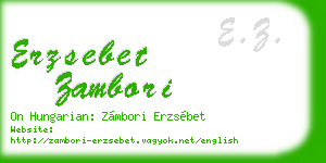 erzsebet zambori business card